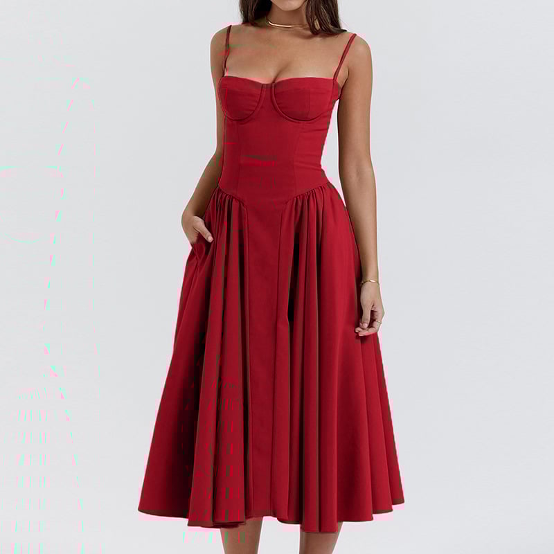 Sleeveless Corset Fit Midi Dress(BUY 2 FREE SHIPPING)