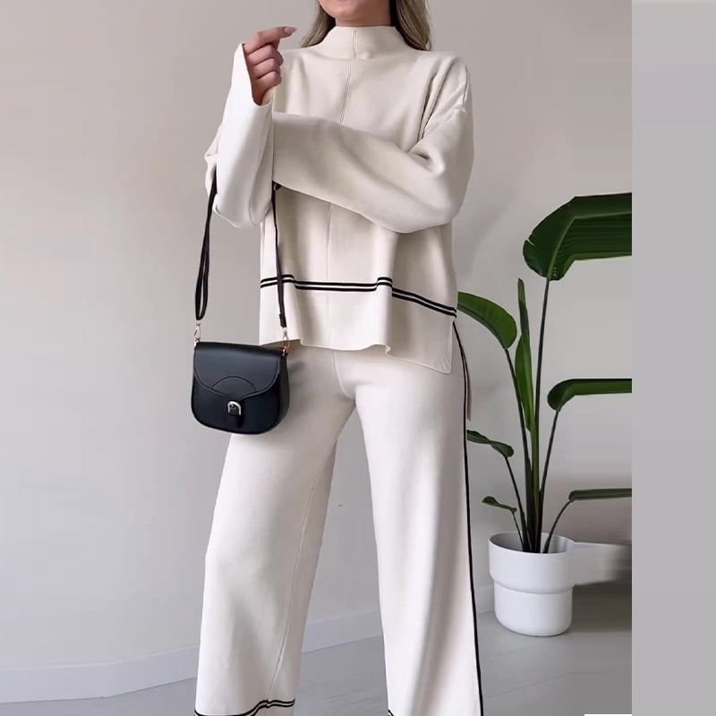 Solid color casual two-piece set