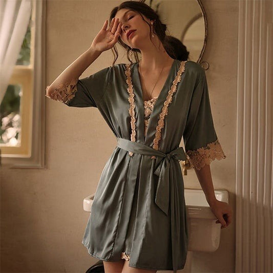 🔥🔥HOT SALE 50% OFF🔥🔥-Blushy Silk 5 Piece Pajama Set(Buy 2 Free Shipping)