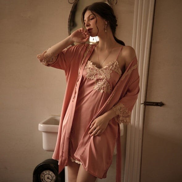 🔥🔥HOT SALE 50% OFF🔥🔥-Blushy Silk 5 Piece Pajama Set(Buy 2 Free Shipping)