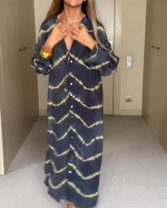 Bomea | Boho Stripe Long Sleeves Dress