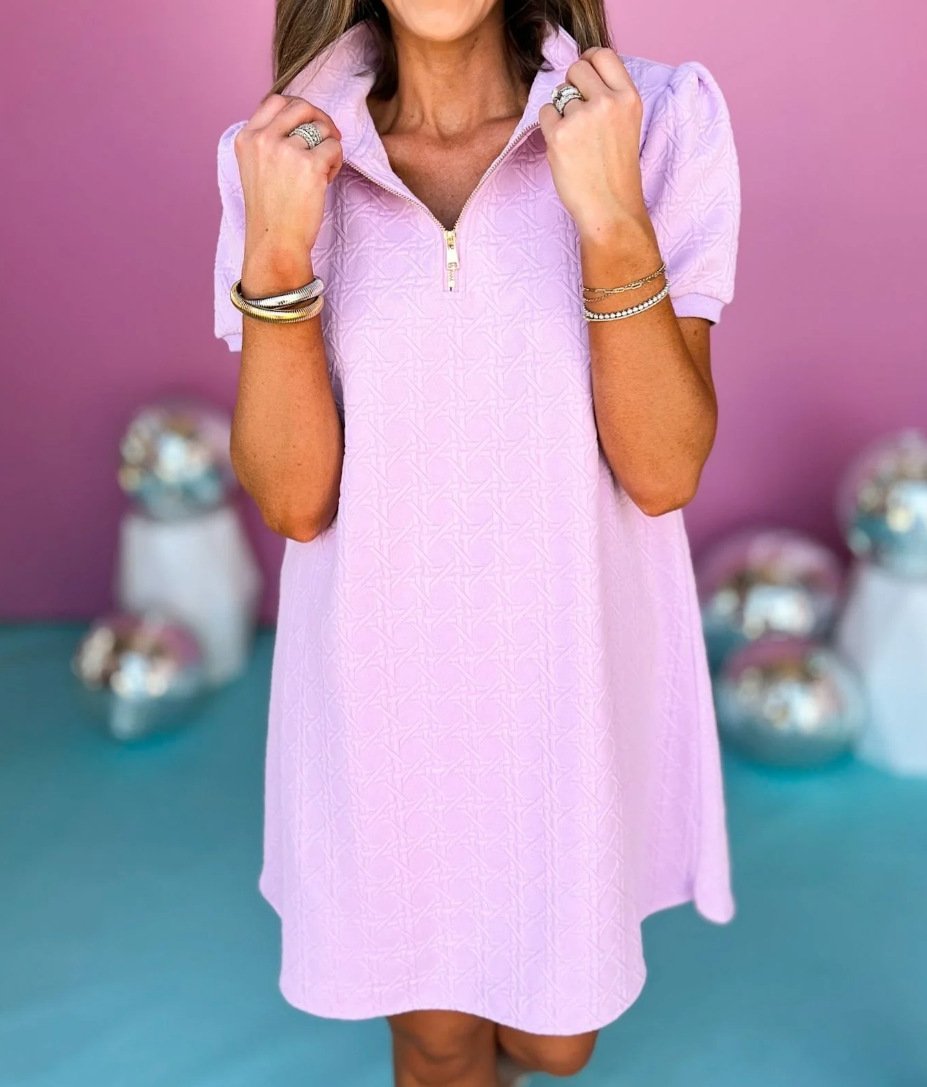 Retro zip mini short sleeve dress - buy 2 free shipping