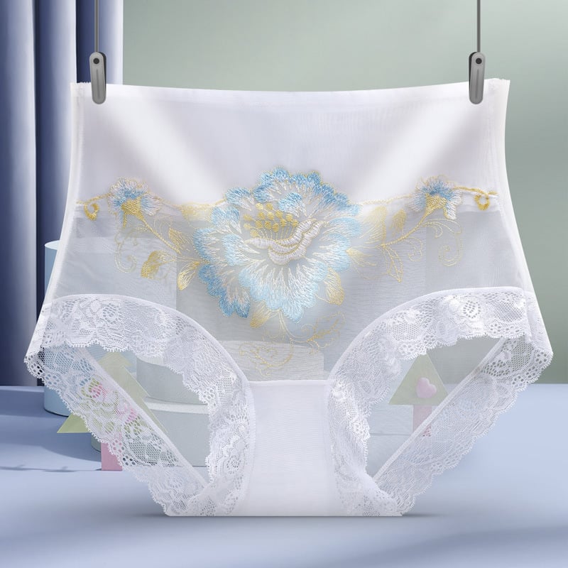 High Waist Premium Lace Embroidered Panties (5-Pack)