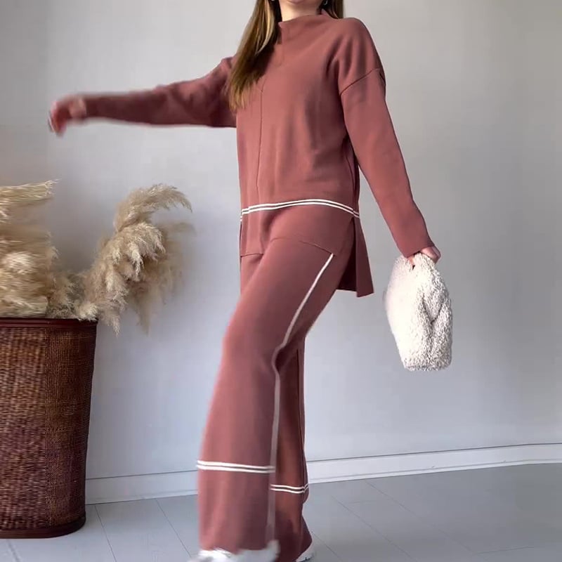 Solid color casual two-piece set