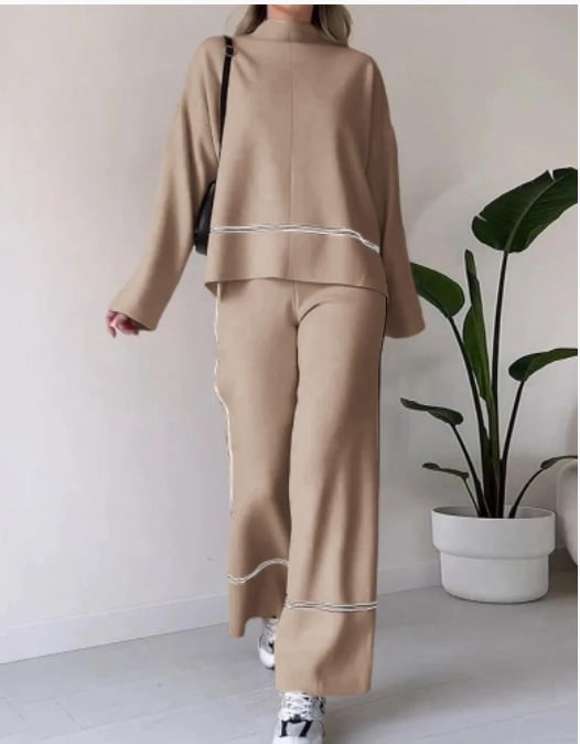 Solid color casual two-piece set