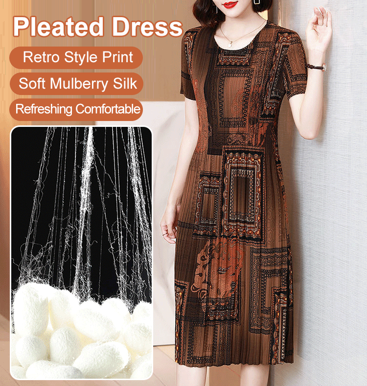 2023 New Fashionable Pleated Dress Casual Print Dress