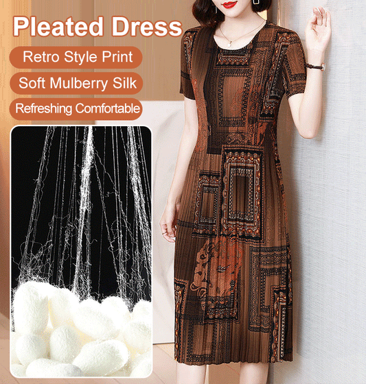2023 New Fashionable Pleated Dress Casual Print Dress