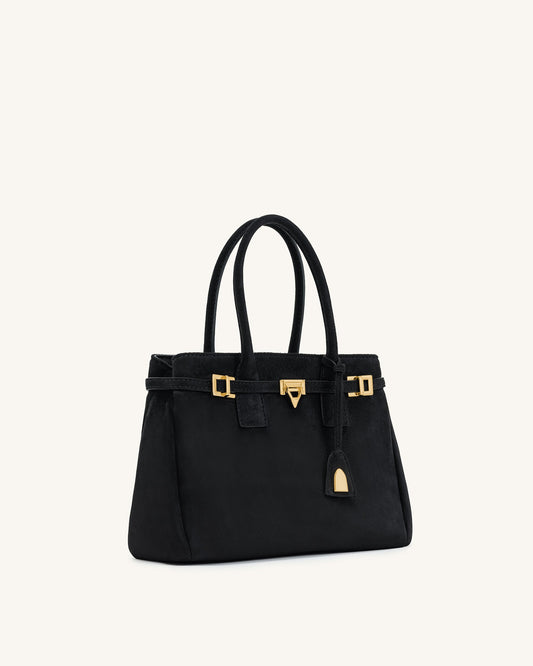 Miley Belt Embellished Tote Bag - Black