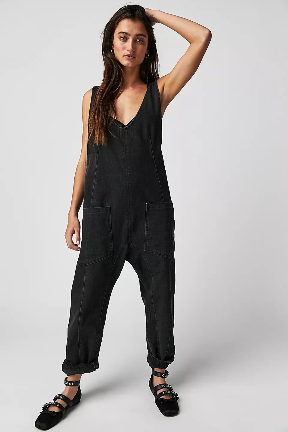 Denim Jumpsuit With Pockets (Buy 2 Free Shipping)