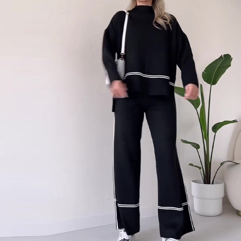 Solid color casual two-piece set