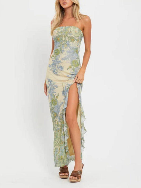 Floral Strapless Maxi Dress