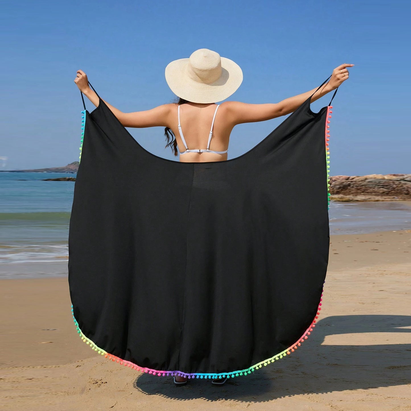 Vibecurve® Sexy Sling Ball Tassel Bikini Cover Up