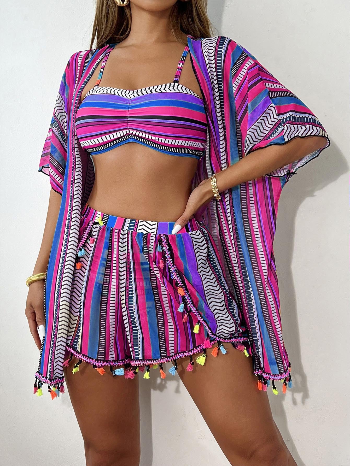 Vibecurve® Women's Bikini Set Swimsuit TropicalBeach Cover up Outdoorfun