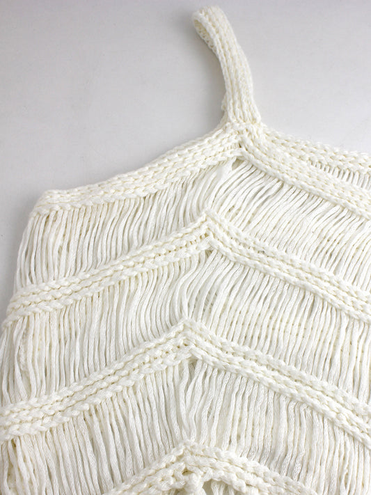 Vibecurve® Women's Plain Fringe Trim Cami Top