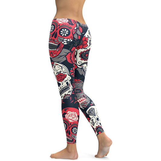 Pink Sugar Skull Leggings