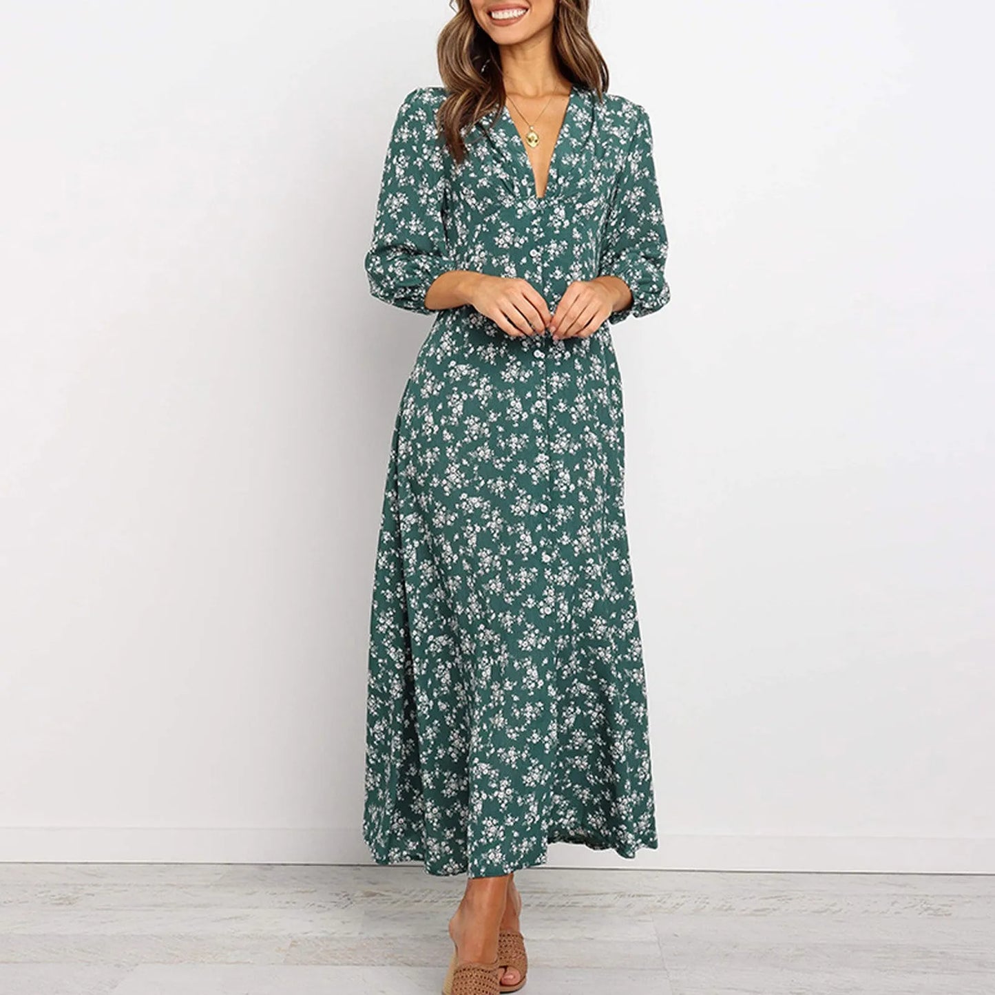 Jane | V-neck Floral Dress