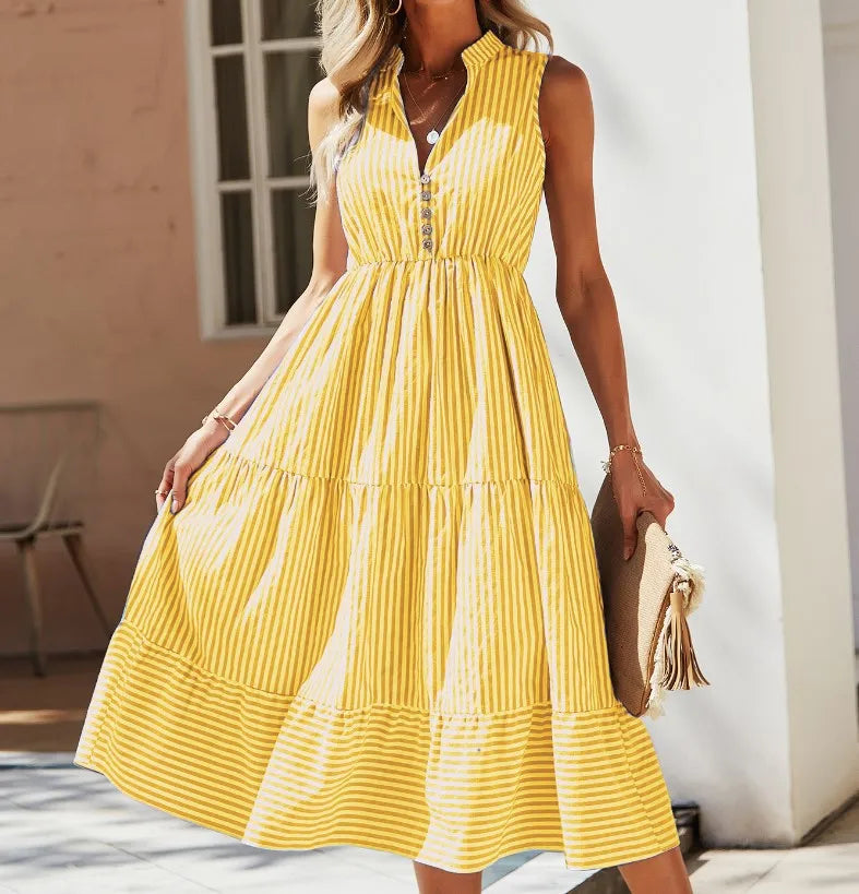 Daisy | Striped Sleeveless Dress