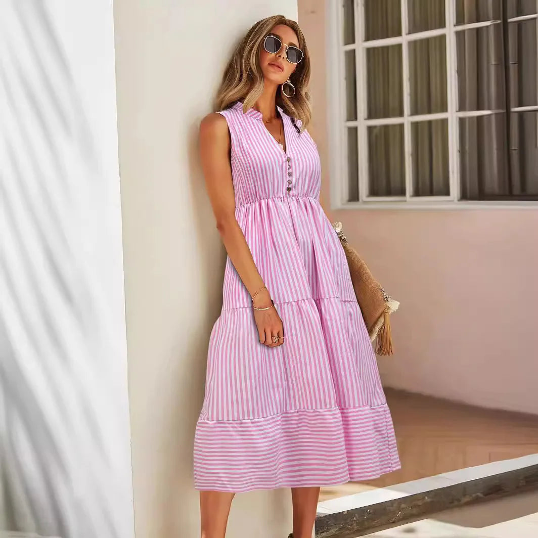 Daisy | Striped Sleeveless Dress
