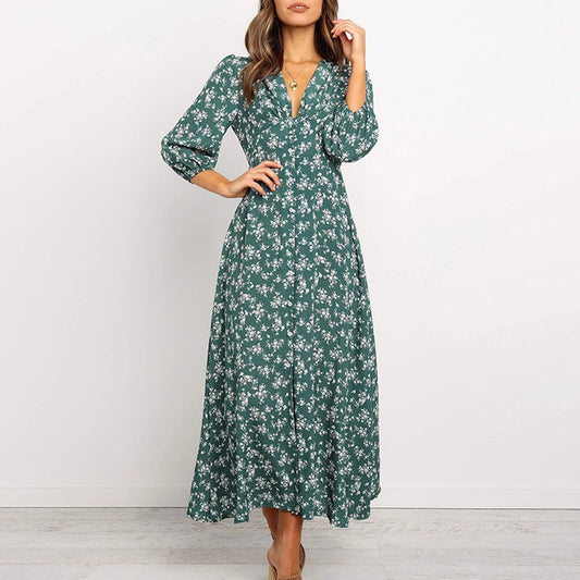 Jane | V-neck Floral Dress