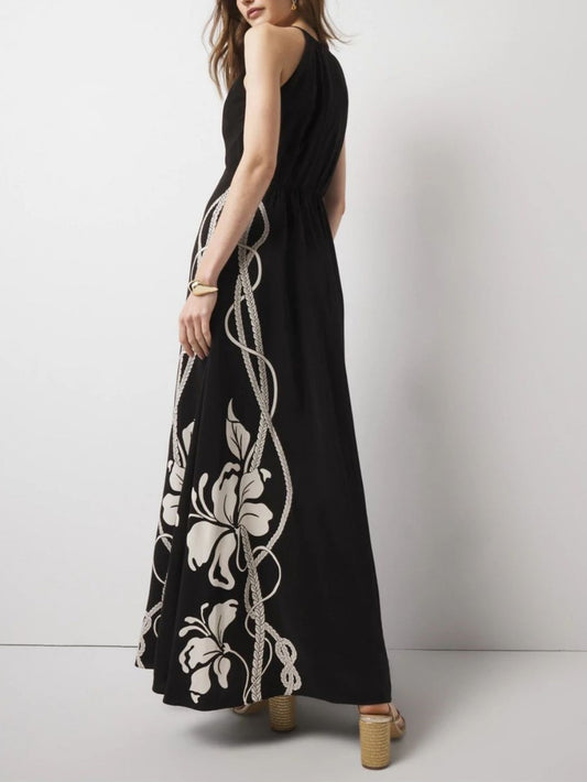 Graphic Floral Maxi Dress