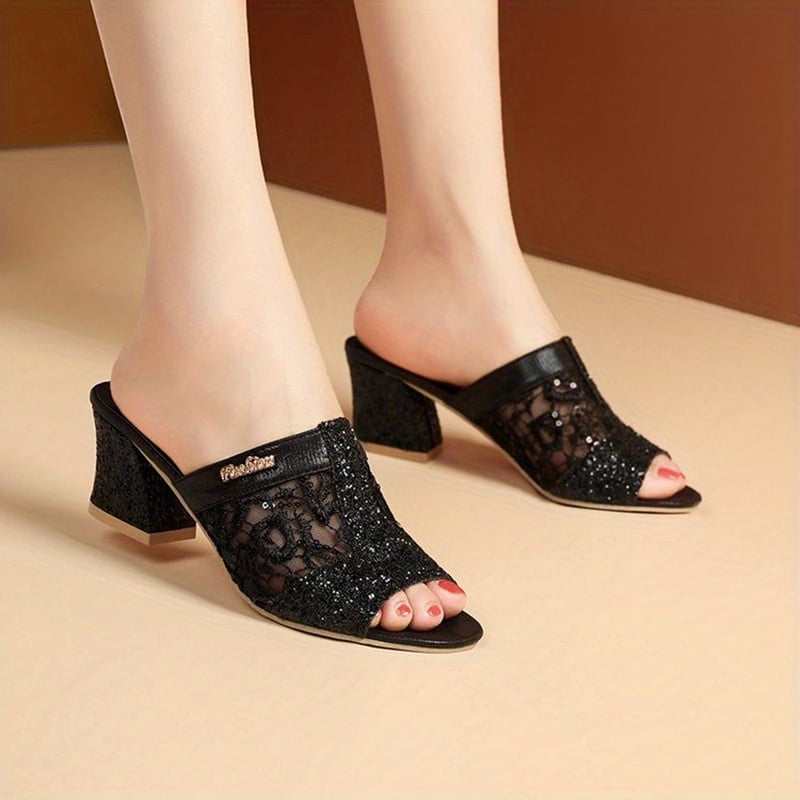 π49% OFFπ - Women's Glitter Sequins Decor Sandals