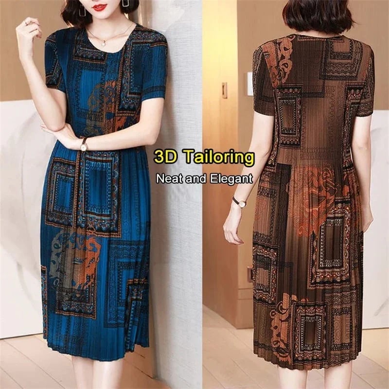 2023 New Fashionable Pleated Dress Casual Print Dress