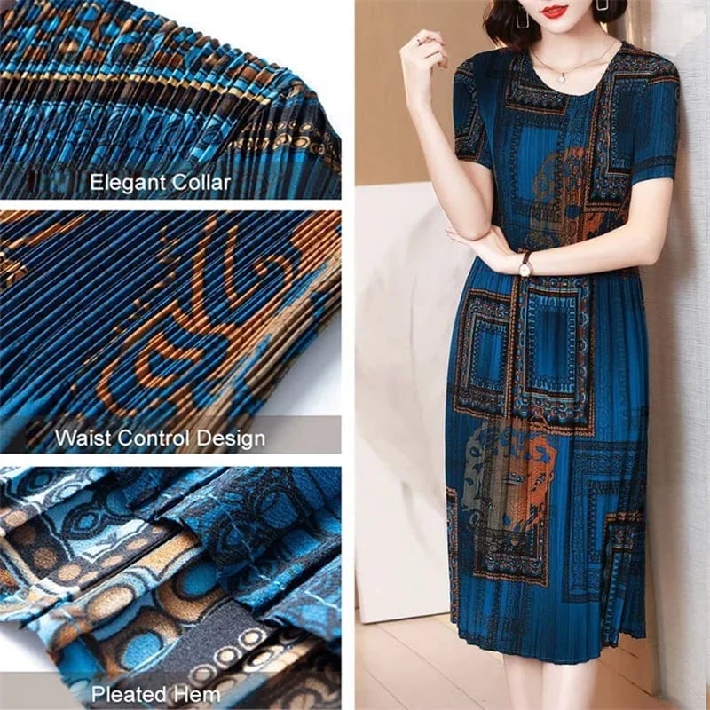 2023 New Fashionable Pleated Dress Casual Print Dress