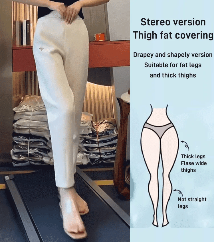 Loose-fitting high-waisted slacks