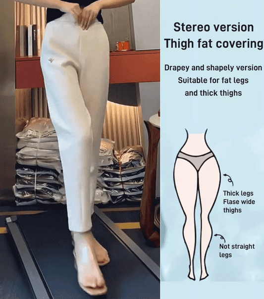 Loose-fitting high-waisted slacks