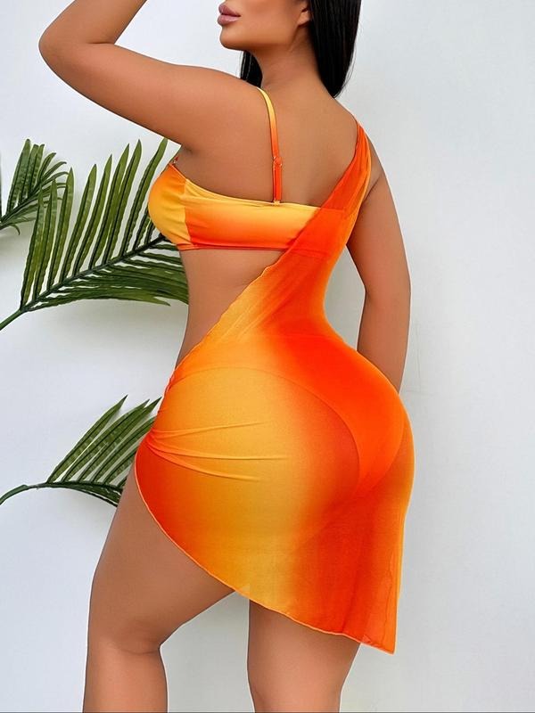 Vibecurve® Womens Ombre Bikini Set Womens Beach Vacation Swimwear.