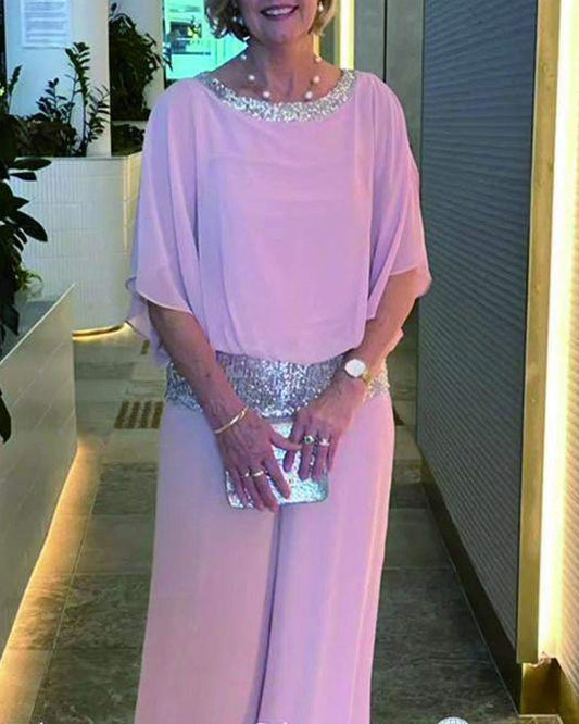 🔥Big Sales - 49%💃 Sequined Colorblock Elegant Two-piece Set