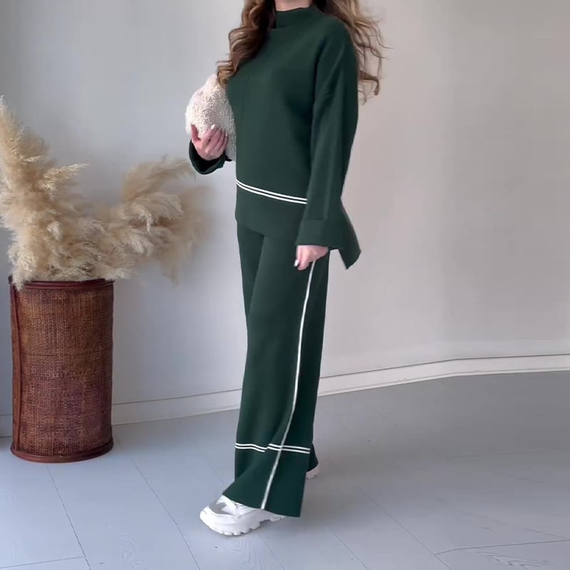 Solid color casual two-piece set