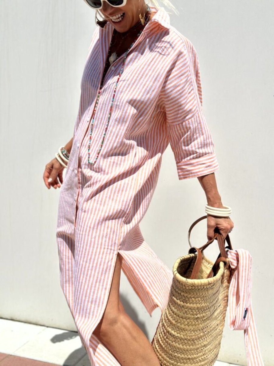 Colen Classic Striped Shirt Dress