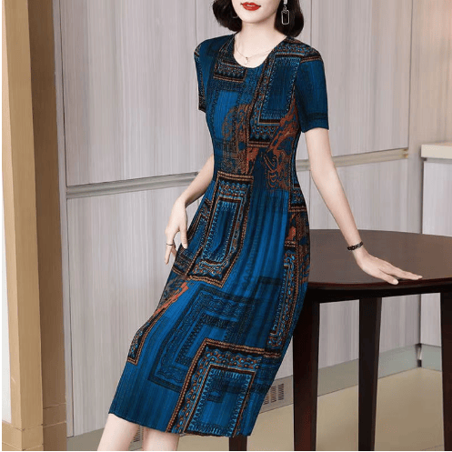 2023 New Fashionable Pleated Dress Casual Print Dress