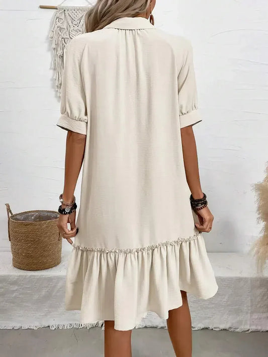 Aliyah | Button-Down Ruffle Dress