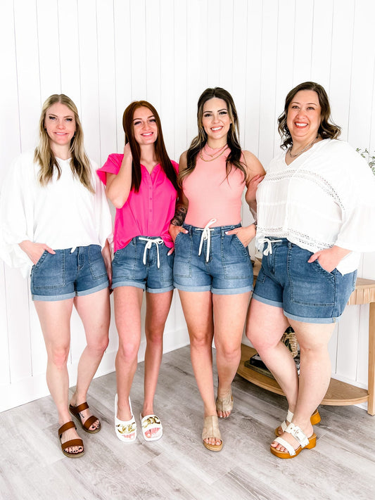 Denim Drawstring Shorts(Buy 2 Free Shipping)