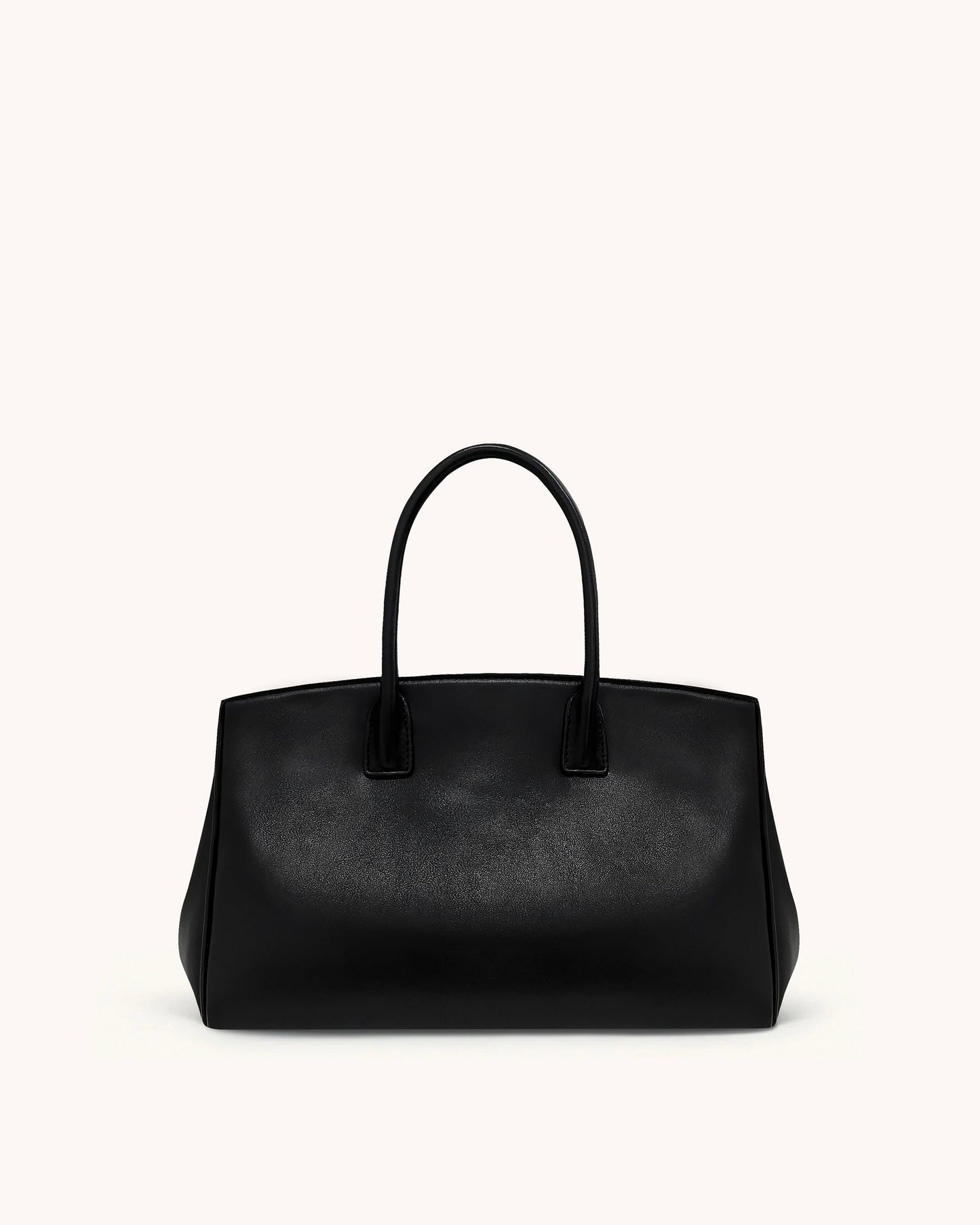 Ziva Metal Lock Decoration Tote Bag - Black