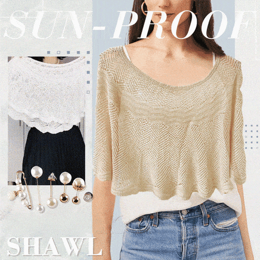 Knitted Sun-proof Shawl 🔥Gift Pearl Clips 1pcs🔥