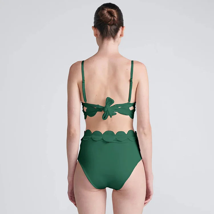 Vibecurve® Laser Cutting Circularity Bikini Swimsuit and Split Skirt
