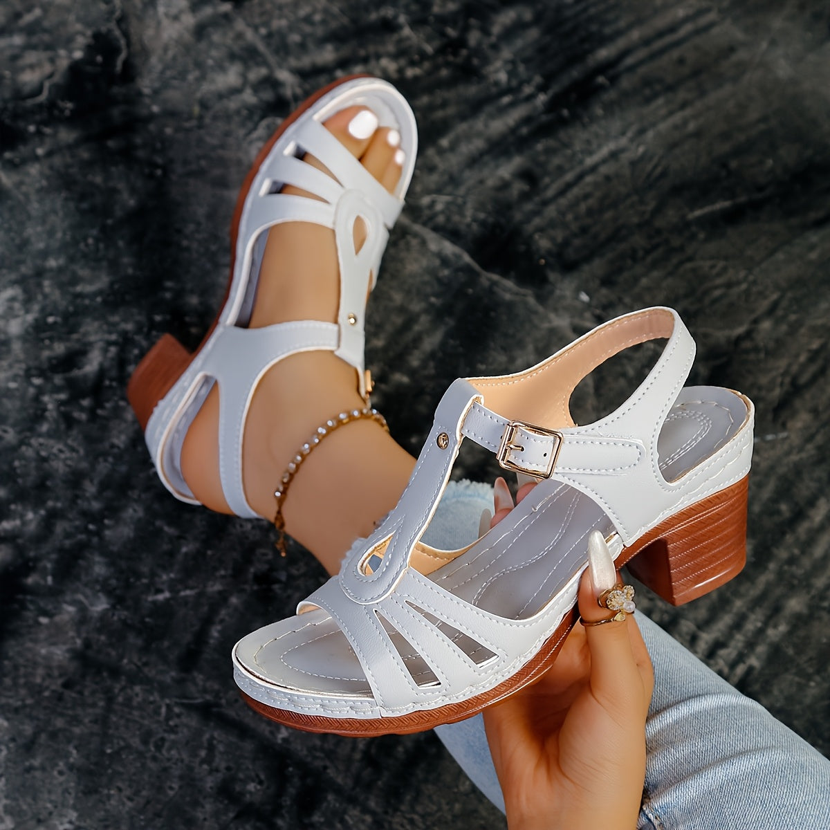Fashionable Comfortable Orthopedic Platform Chunky Heels Sandals