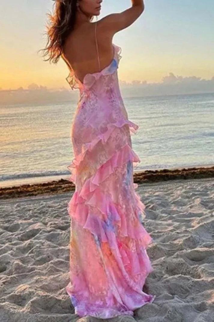 Sexy Mermaid Spaghetti Straps Lace Dresses