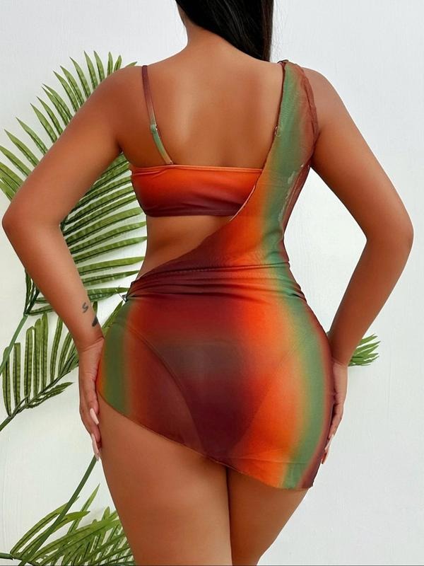 Vibecurve® Womens Ombre Bikini Set Womens Beach Vacation Swimwear.