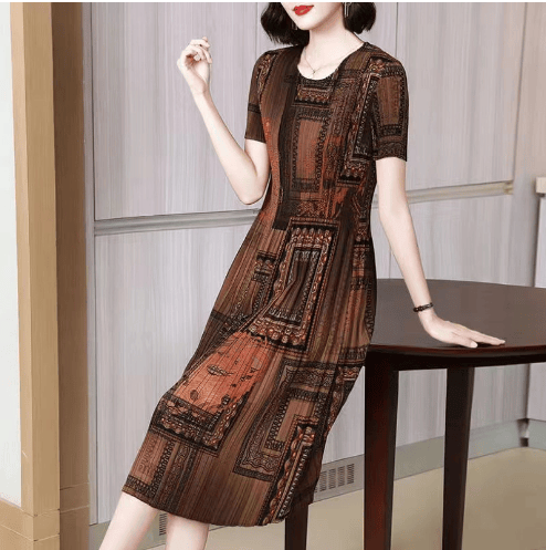 2023 New Fashionable Pleated Dress Casual Print Dress