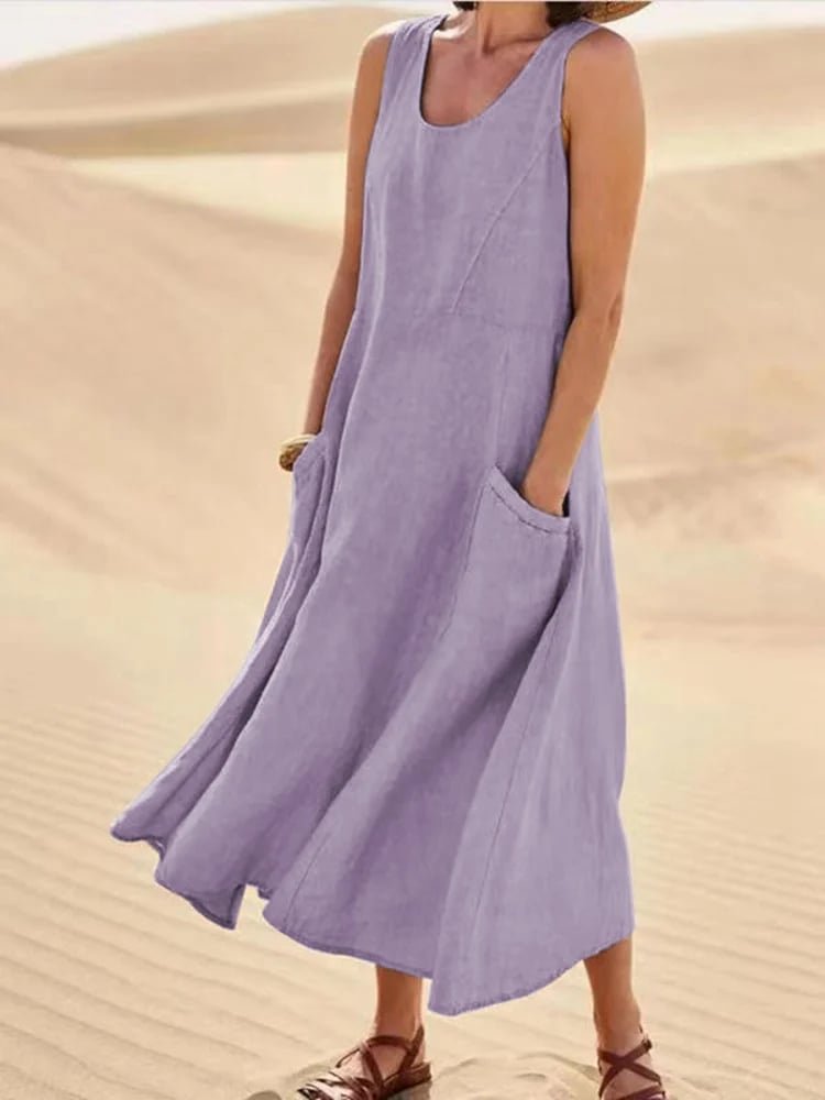 🔥 49% OFF 🔥Women's Sleeveless Cotton Dress