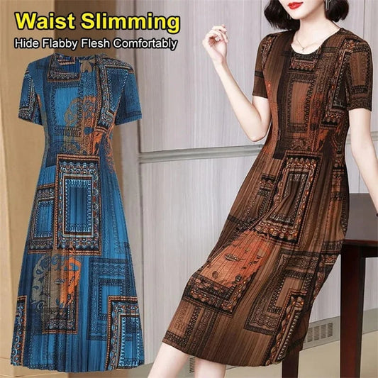 2023 New Fashionable Pleated Dress Casual Print Dress