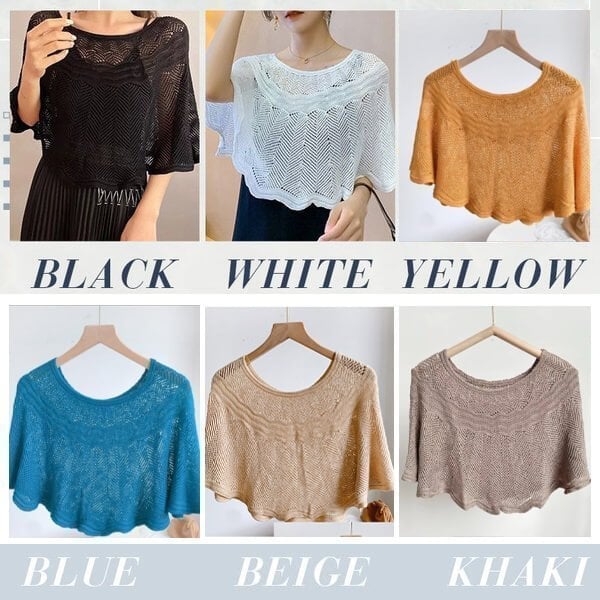 Knitted Sun-proof Shawl 🔥Gift Pearl Clips 1pcs🔥