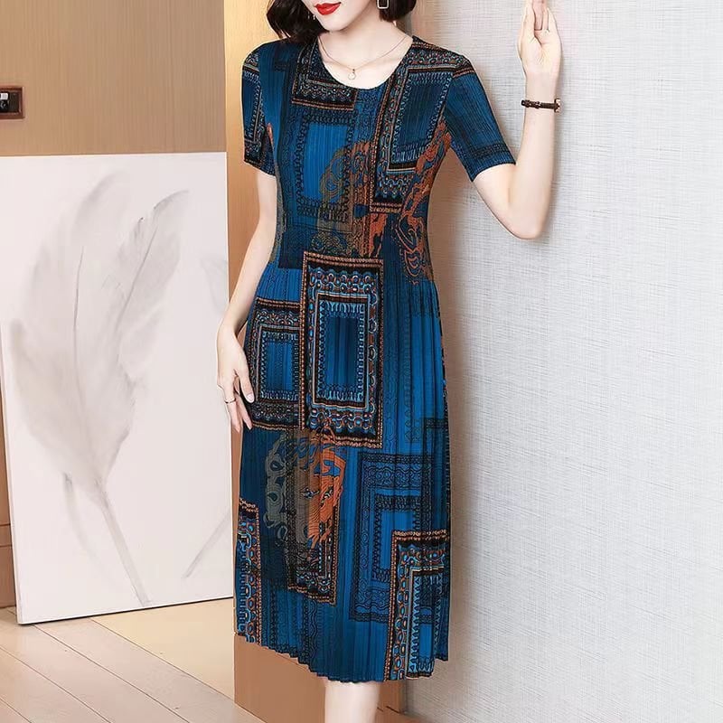 2023 New Fashionable Pleated Dress Casual Print Dress