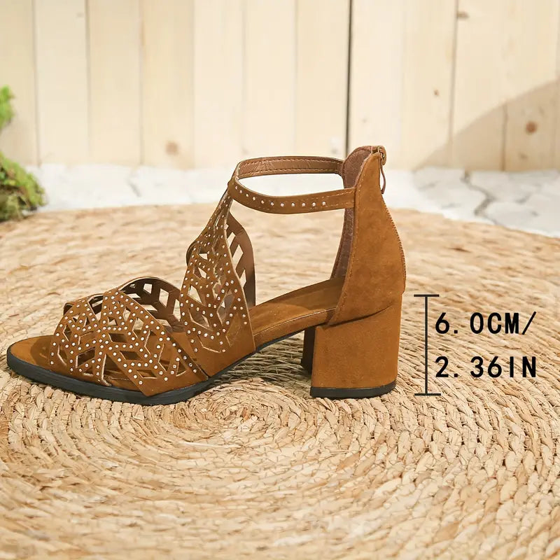 🔥FLASH SALE 50% OFF🔥Women's Fashion Hollow Out Chunky Heel Sandals