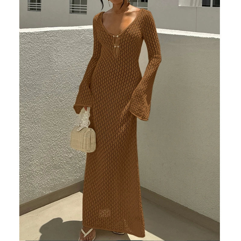 Vibecurve® Crochet Long Sleeve Cut Out Cover-up