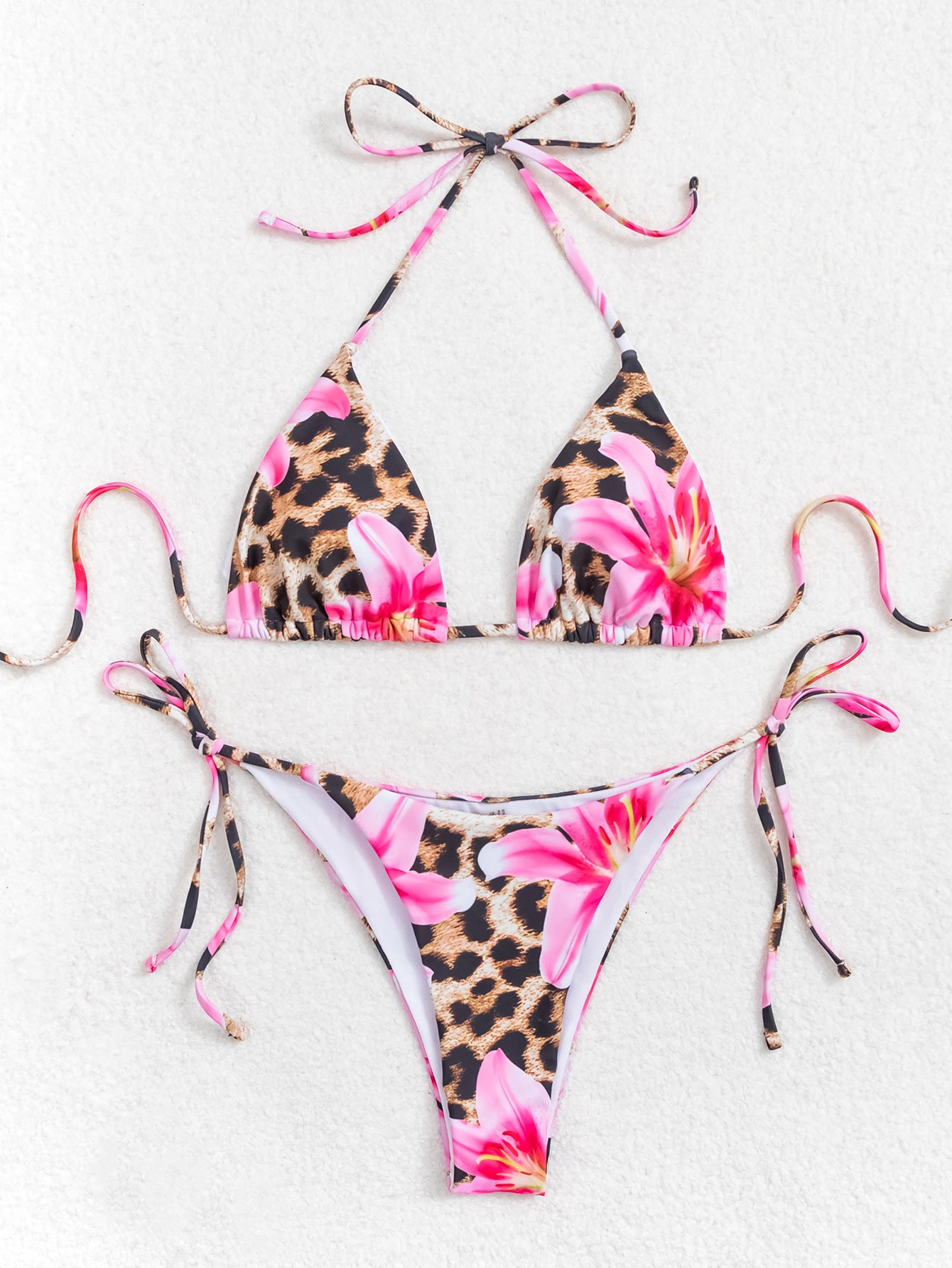 Vibecurve®  Women's Halter Triangle Bikini Sets Floral 3 Piece Swimsuit Bathing Suit Cover Up Long Skirt